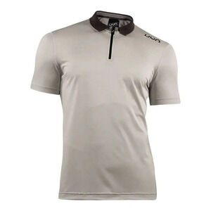 UYN Freemove Performance Polo Shirt Mens Size Large Grey Black Short Sleeve